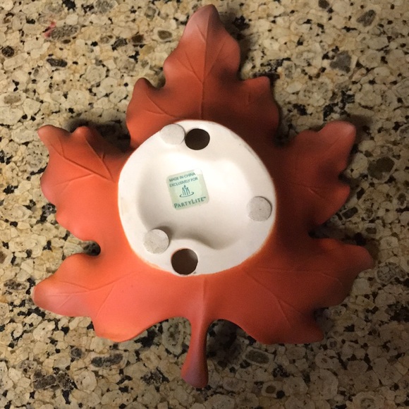 Orange Leaf Partylite Candle Holders - Picture 2 of 6